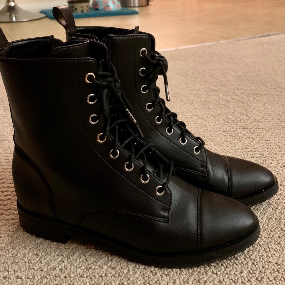 NICORA VEGAN LEATHER Sinclair combat BOOTS